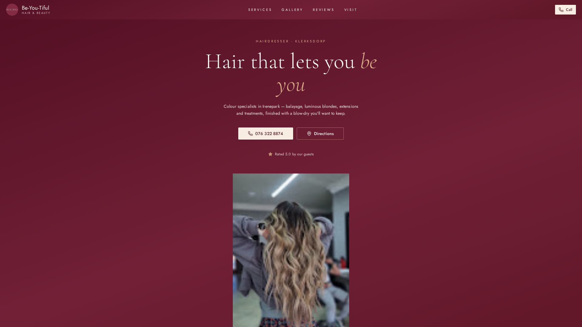 Be-You-Tiful Hair Salon website design